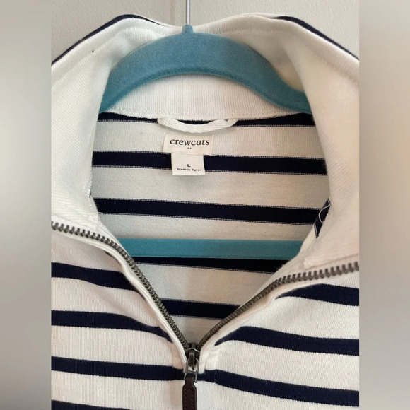 NWOT Boys CrewCuts striped half zip sweater - Picture 2 of 5